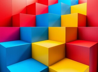 b'Colorful 3D Cubes'