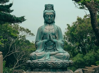 b'The Guan Yin statue in Lamma Island, Hong Kong'