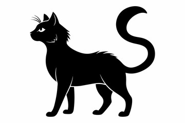 black cat silhouette vector illustration on white background