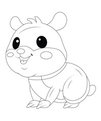 Hamster coloring page for kids