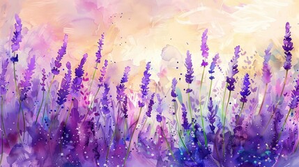 A field of lavender flowers swaying