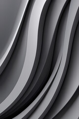 Black luxury abstract background with wavy shapes.