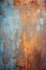 b'rusty metal texture background with blue and orange colors'