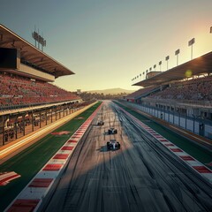 Fototapeta premium Formula One cars racing on a track