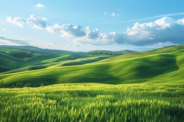 b'Green rolling hills of Tuscany, Italy' - obrazy, fototapety, plakaty