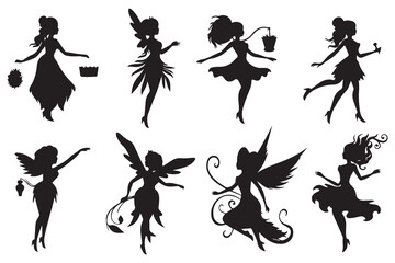 Fairy Silhouette vector illustration bundile