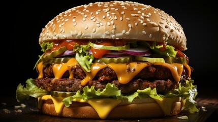b'yummy tasty mouthwatering delicious juicy beef burger'