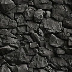 b'Dark gray rough stone wall texture seamless'