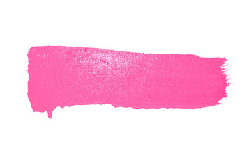 Fototapeta premium Random pink stroke of pink paint on transparent background PNG, isolated design element