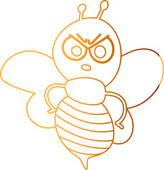 Bee yellow decoration summer design.