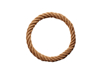 Circle rope isolated on transparent background, cut out or PNG