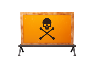danger of warning sign isolated on transparent background, cut out or PNG