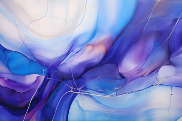 Sapphire Symphony Serenity, abstract landscape art, painting background, wallpaper, generative ai