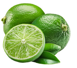 citron jaune vert, isolé sur fond transparent