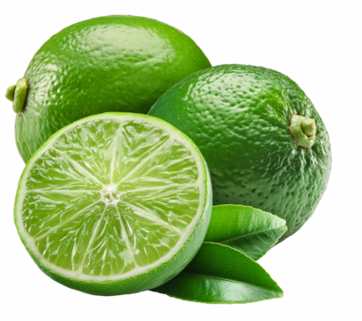 citron jaune vert, isolé sur fond transparent