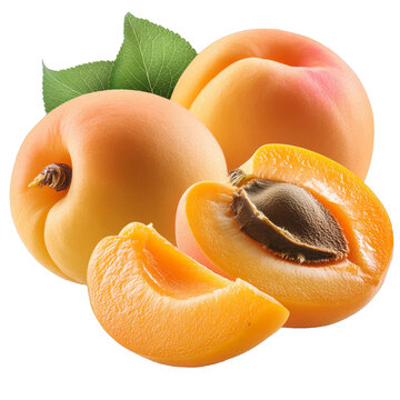 abricots &agrave; maturit&eacute; pr&ecirc;t &agrave; &ecirc;tre consommer, isol&eacute; sur fond transparent