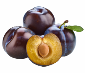 prune reine-claude du sud-ouest, isolé sur fond transparent