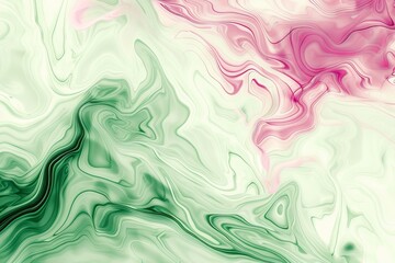 A soothing abstract design in pale green and bubblegum pink with swirling energy, minimalistic negative space, and a sense of security and tranquility.