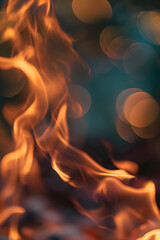 Enchanting Forest Blaze at Dusk - A Mesmerizing Fiery Display Among Trees