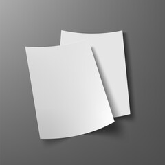 3D Clear Flyer Template Isolated On Gray