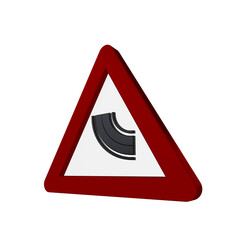 Street Sign 3D Render with Red and White Material
