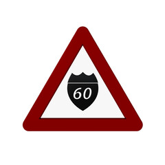 Street Sign 3D Render with Red and White Material