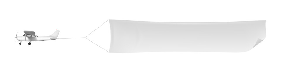 Airplane Show Advertising Banner Isolated On White