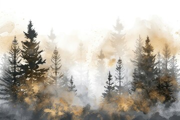Forest watercolor background backgrounds outdoors nature