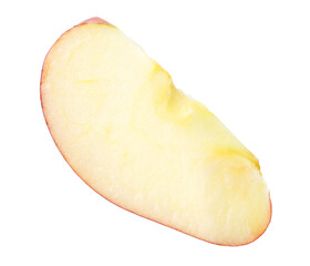 Piece of ripe red apple isolated on white