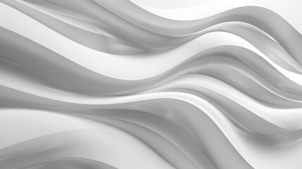 White Background Wave. Modern 3D Abstract Wavy Black and White Surface Design with Copy Space