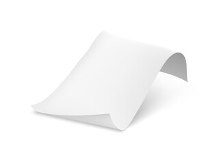 Obraz premium Clear White Paper Sheet Flying Isolated On White