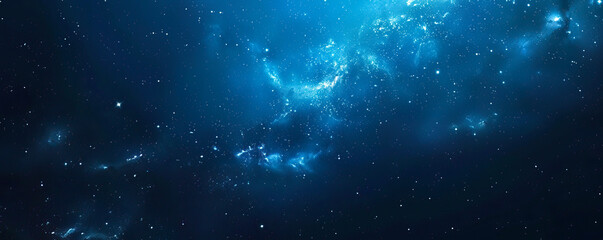 Obraz premium Galaxy, pure dark blue space background, several stars in the sky