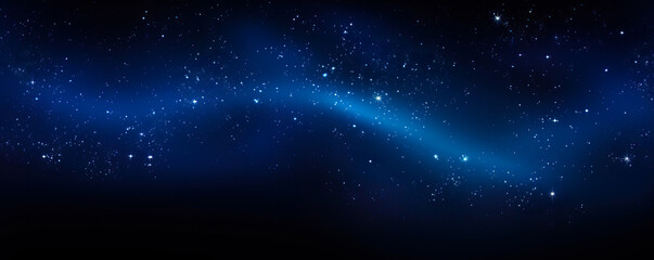 Galaxy, pure dark blue space background, several stars in the sky