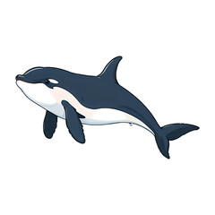 Fototapeta premium Orca Whale Hand Drawn Cartoon Style Illustration