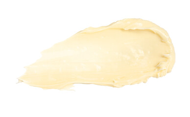 Tasty butter on white background, top view