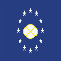 Made in EU icon. European Union flag made in sign, symbol

