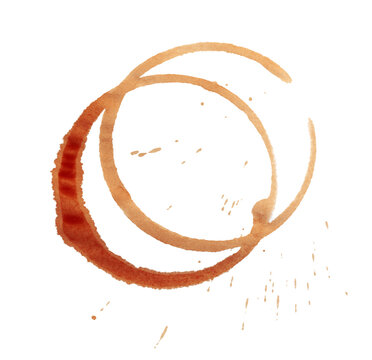recommend clip art: Coffee cup stains isolated on white, top view