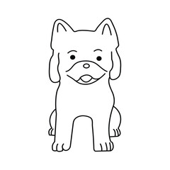 continuous one single  line art drawing of happy pet lover with dog.