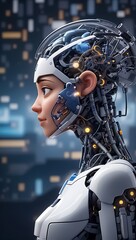 Fototapeta premium person riding a motorcycle The AI Revolution Transforming Lives 