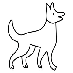 continuous one single  line art drawing of happy pet lover with dog.