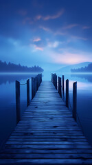 Fototapeta premium Simple illustration of empty wooden pier