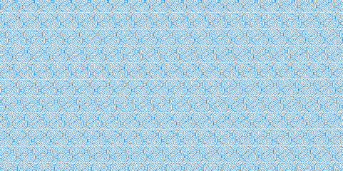 Fototapeta premium Overlapping Pattern Minimal diamond geometric waves spiral and abstract circle wave line. blue color seamless tile stripe geometric create retro square line backdrop pattern background.