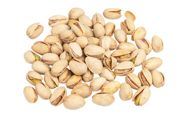 toasted pistachios on a white background