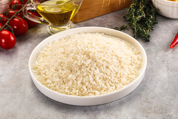 Dry Arborio rice for risotto