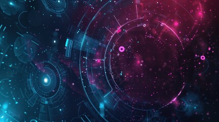 Fototapeta premium background on technological and scientific topics. Various techno details with using digital code AI generated