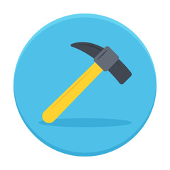 Cobbler Hammer concept, Convex striking surface steel hammer vector icon design, Labor Day Symbol, 1st of May Sign,  International Workers Day stock illustration