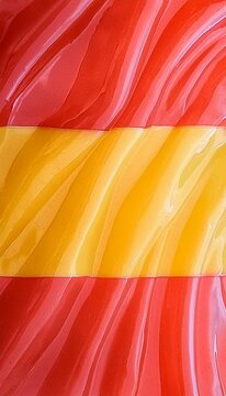 vertical background spanish flag luxury texture of plastic fluids liquid smoth transicion red yellow red flag glitter