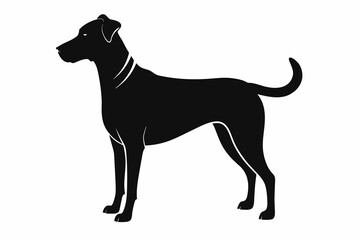black dog silhouette vector illustration on white background
