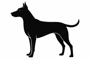 black dog silhouette vector illustration on white background