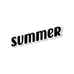 hello summer hand drawn lettering  on white background Vector template EPS10